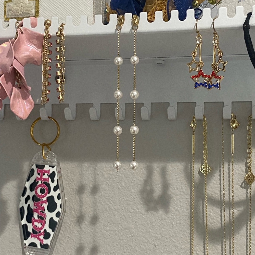 Gold and Pearl Drop Earrings